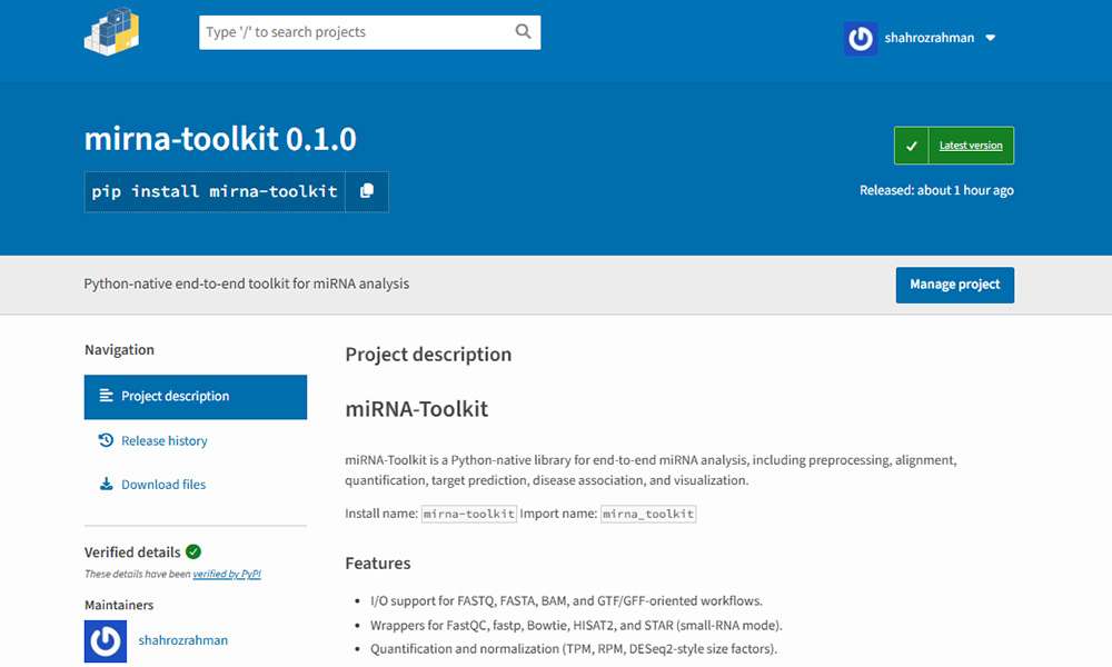MiRNA-Toolkit Python Library